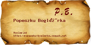 Popeszku Boglárka névjegykártya